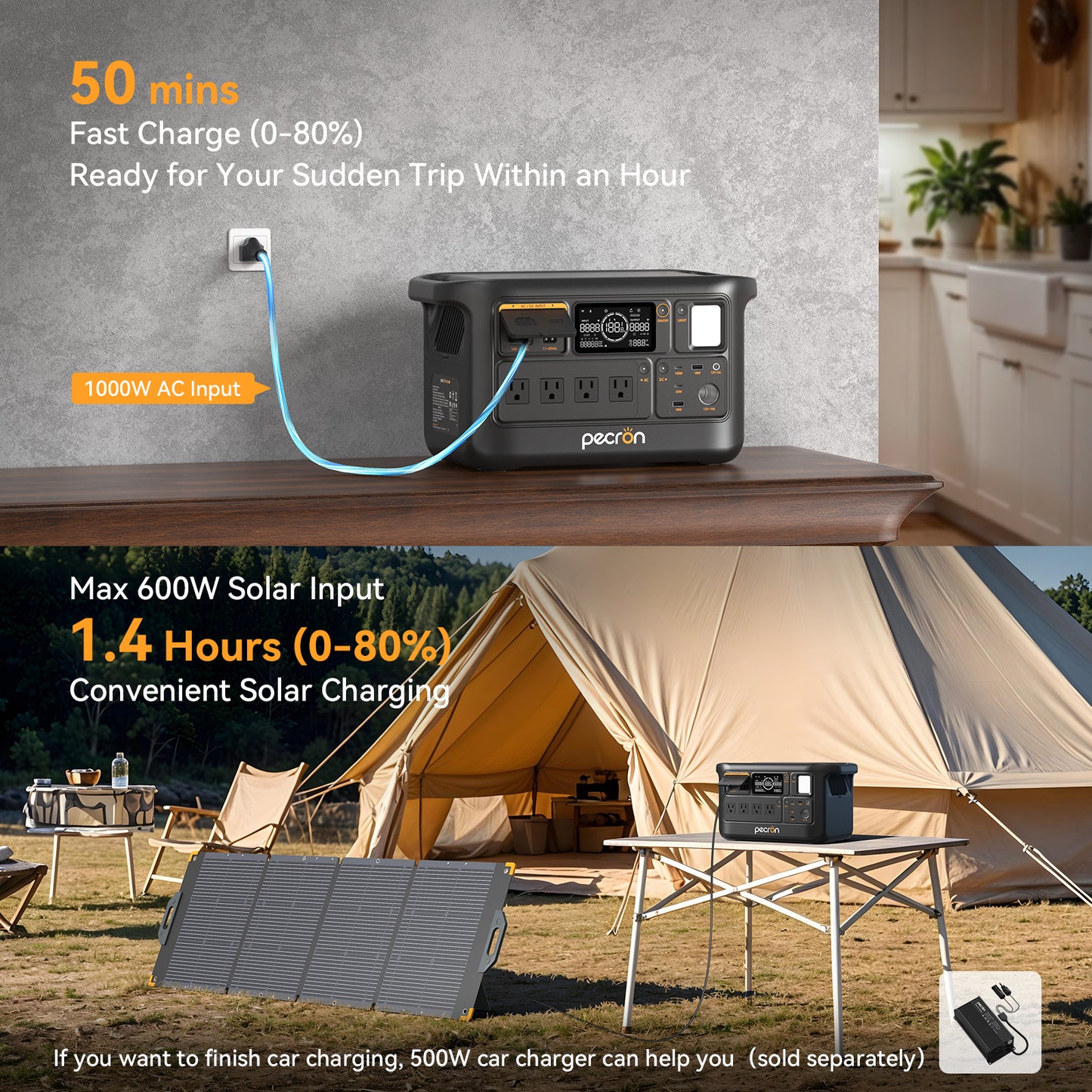 PECRON F1000LFP Portable Power Station 1500W 1004Wh